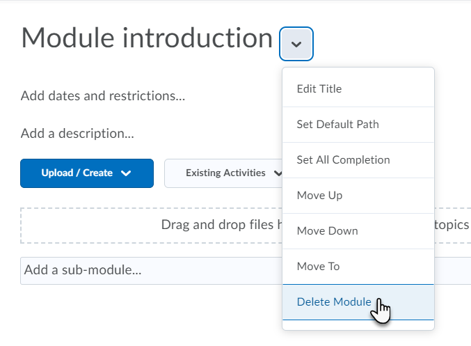 Delete module